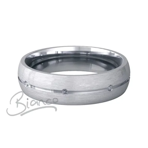 Patterned Designer White Gold Wedding Ring - Beso